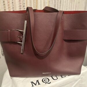 Alexander McQueen T-Bar Sling Shopper Tote Bag with Wide Straps